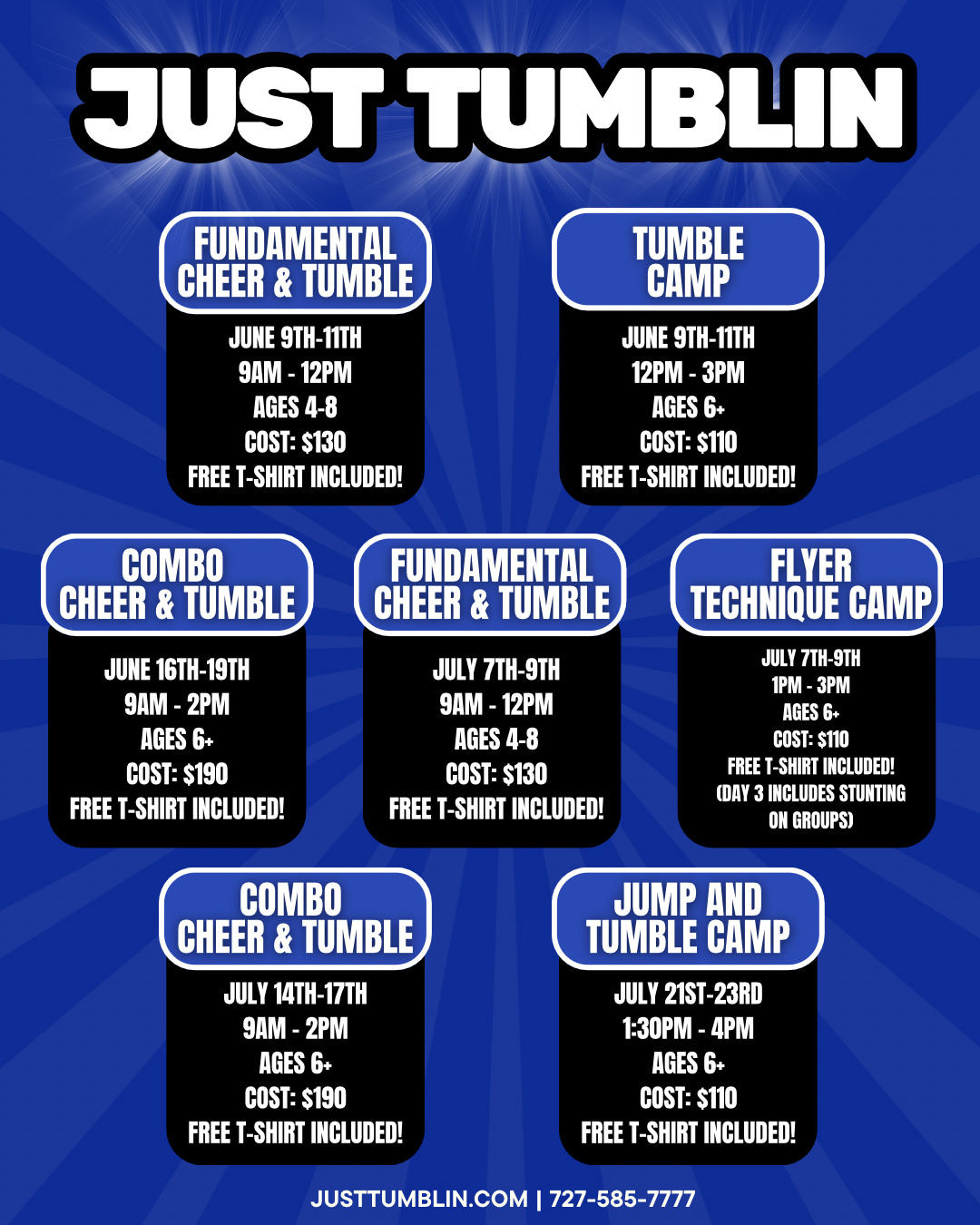 Read more about the article 2025 Summer Camps at Just Tumblin’.